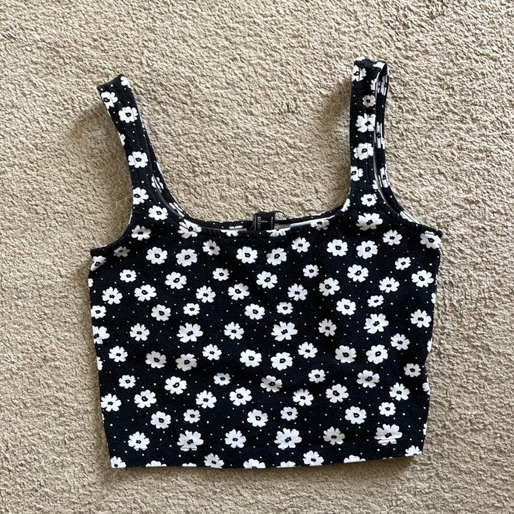 Forever 21 Floral Crop Tank - Size S